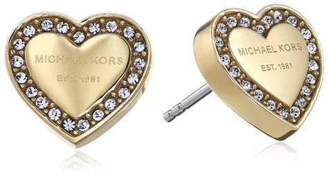 mk earrings studs|michael kors silver heart earrings.